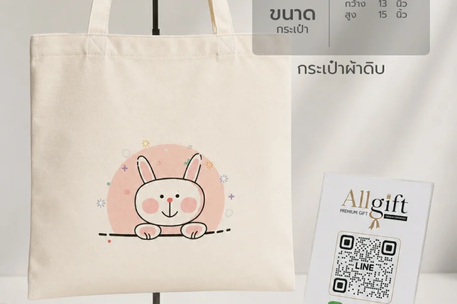 กระเป๋าผ้าดิบ รับผลิตจำนวนมาก พร้อมสกรีนโลโก้ทุกแบบ