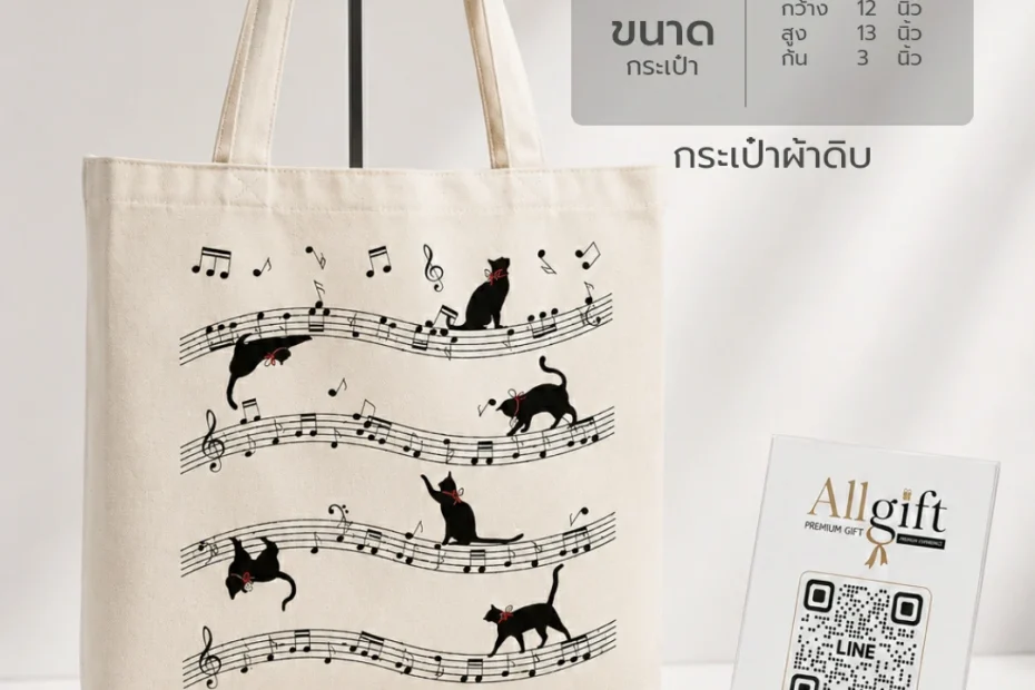 กระเป๋าผ้าดิบพร้อมพิมพ์ลาย รับผลิตตามแบบ พร้อมจัดส่งทั่วประเทศ