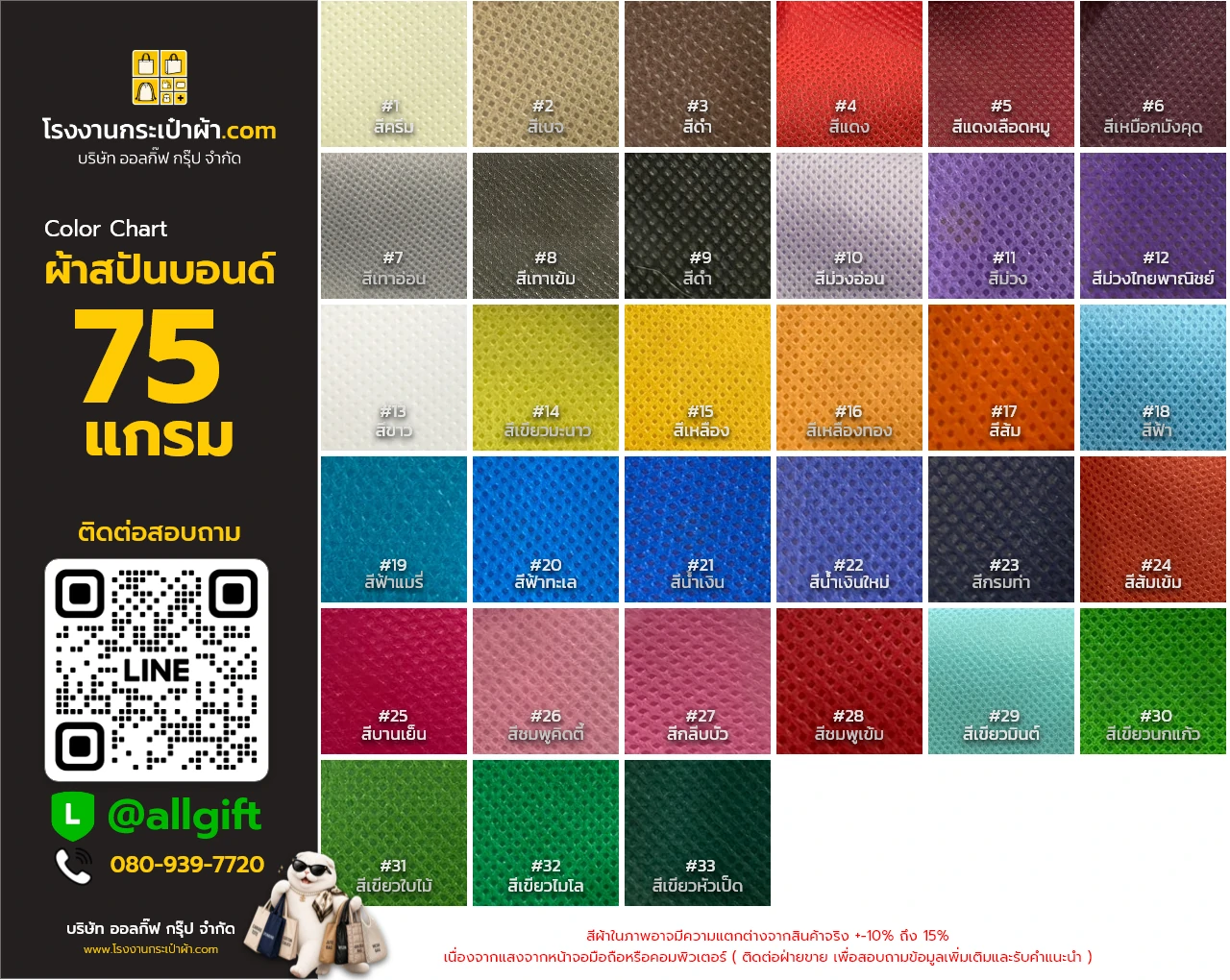 ผ้าสปันบอนด์ (75 แกรม)